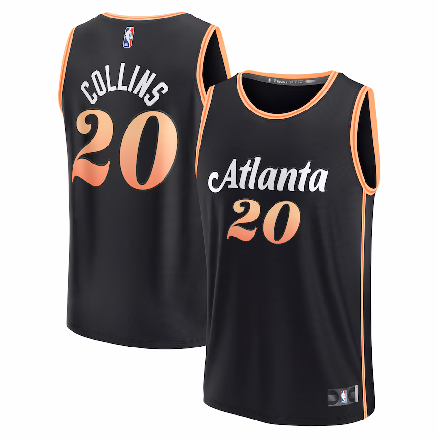 Men's Atlanta Hawks John Collins Fanatics Black Fastbreak Jersey - City Edition - Jersey