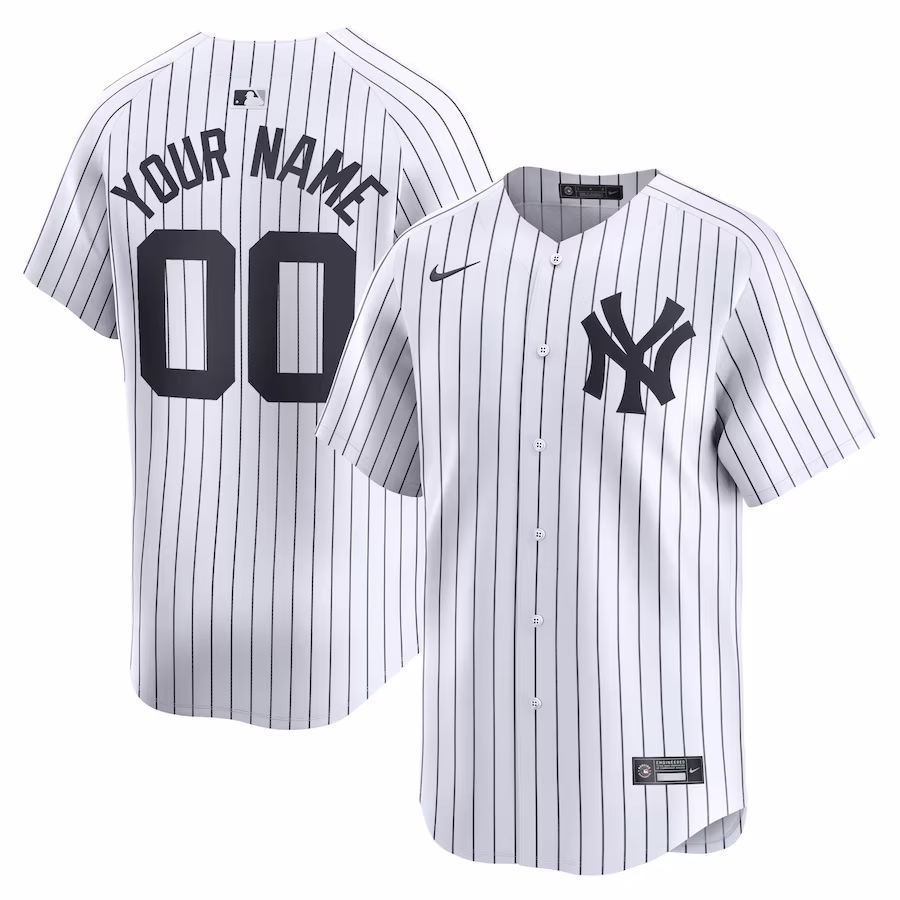 Men's New York Yankees Nike White Home Limited Custom Jersey - Jersey