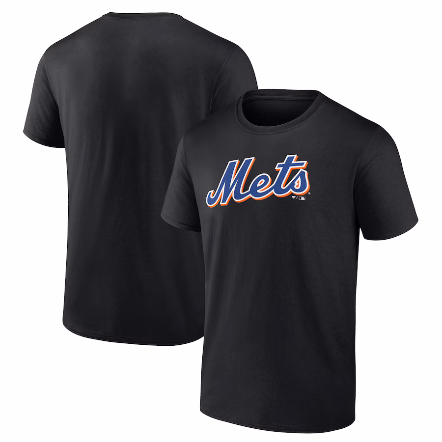 Men's New York Mets Black Official Team Logo T-Shirt - Jersey