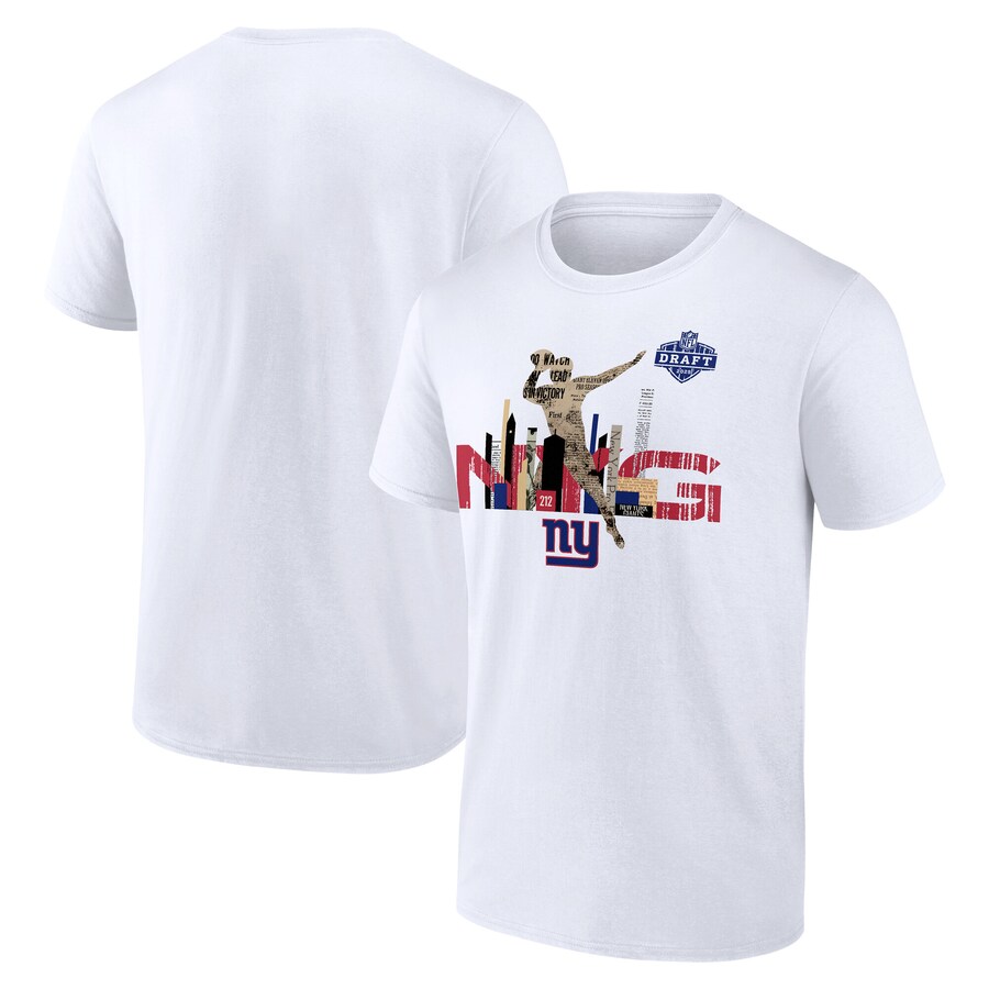 Men's New York Giants White 2025 NFL Draft T-Shirt - Jersey