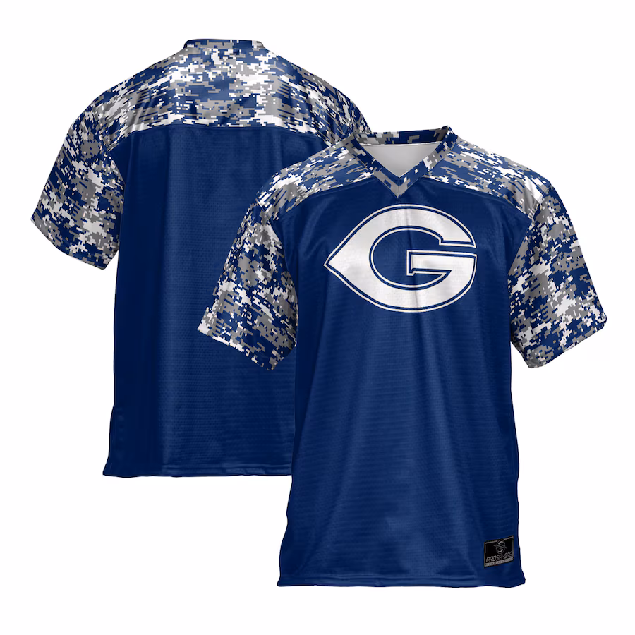 Youth ProSphere Blue Grayson College Vikings Camo Football Jersey - Jersey