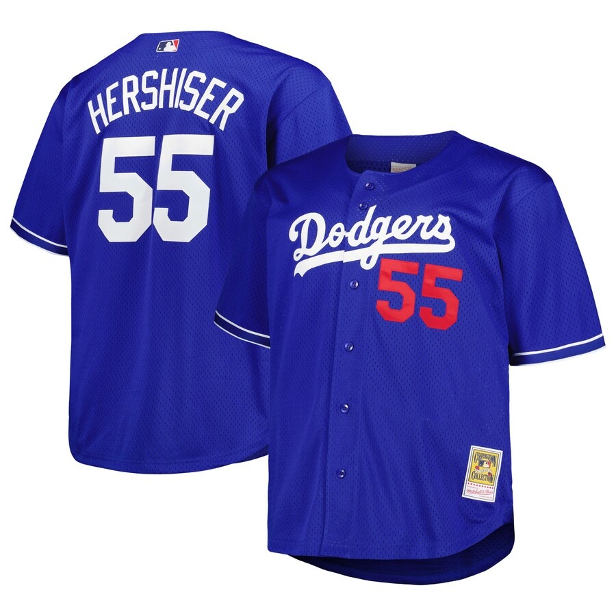 Men's Los Angeles Dodgers Orel Hershiser Mitchell & Ness Royal Big & Tall Cooperstown Collection Batting Practice Replica Jersey - Jersey