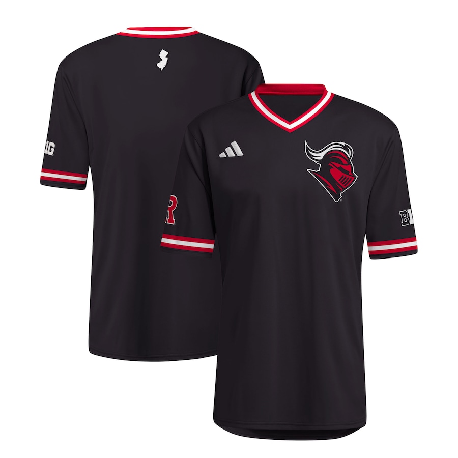 Men's adidas Black Rutgers Scarlet Knights Replica Baseball Jersey - Jersey