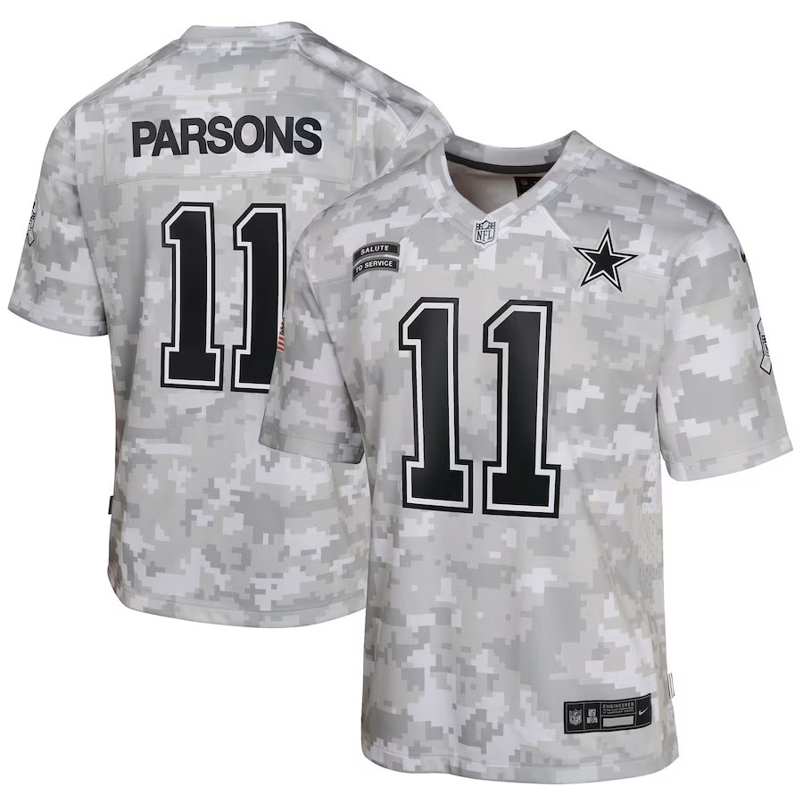 Youth Dallas Cowboys Micah Parsons Nike Arctic Camo 2024 Salute to Service Game Jersey - Jersey