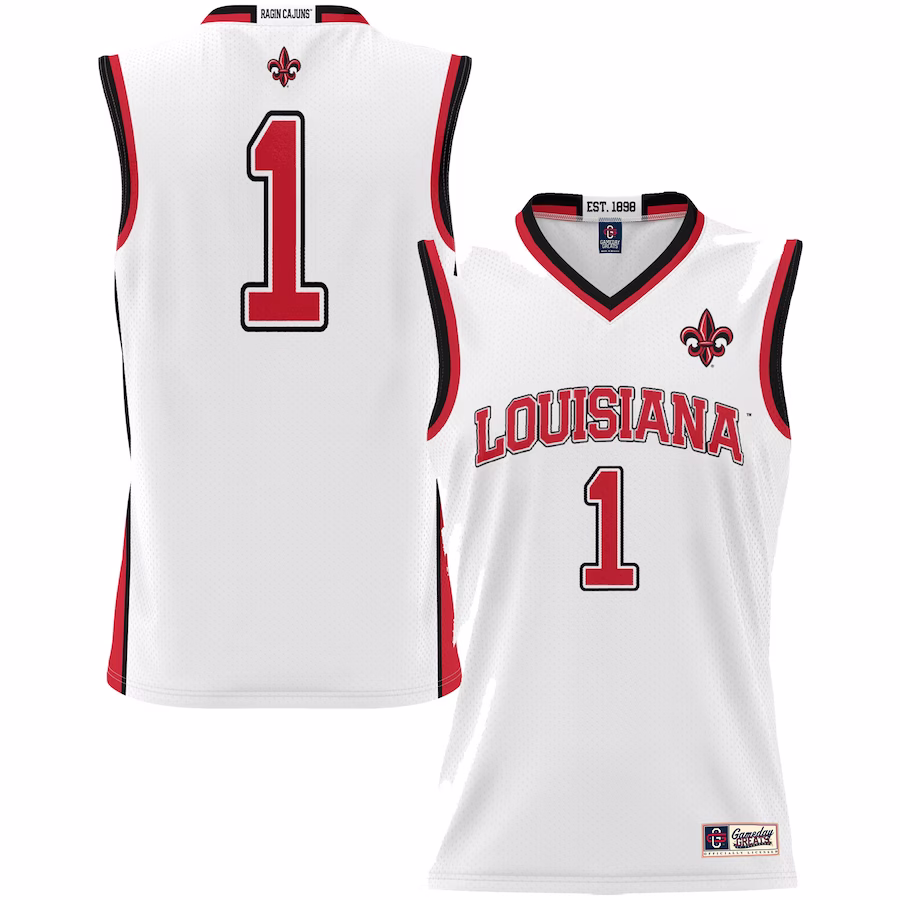 #1 Louisiana Ragin' Cajuns GameDay Greats Unisex Lightweight Basketball Jersey - White - Jersey