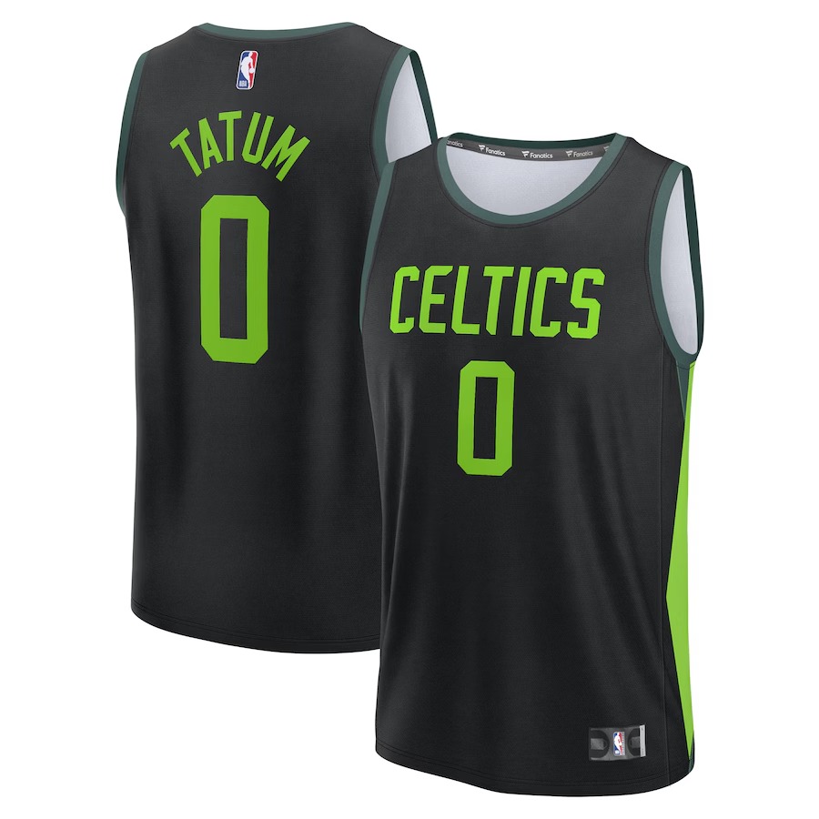 Men's Boston Celtics Jayson Tatum Fanatics Black 2024/25 Fast Break Player Jersey - City Edition - Jersey