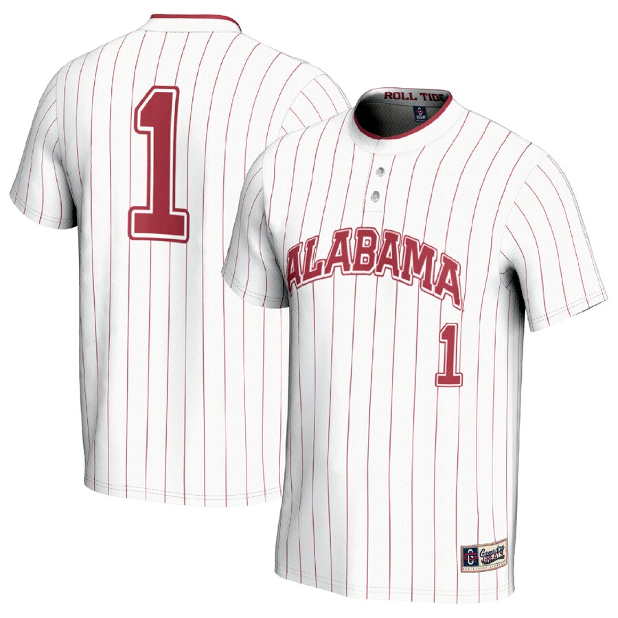 Unisex GameDay Greats #1 White Alabama Crimson Tide Lightweight Softball Fashion Jersey - Jersey