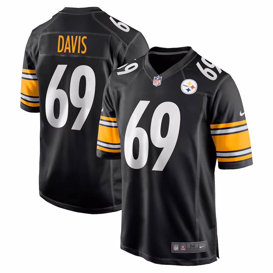 Men's Pittsburgh Steelers Domenique Davis Nike Black Game Jersey - Jersey