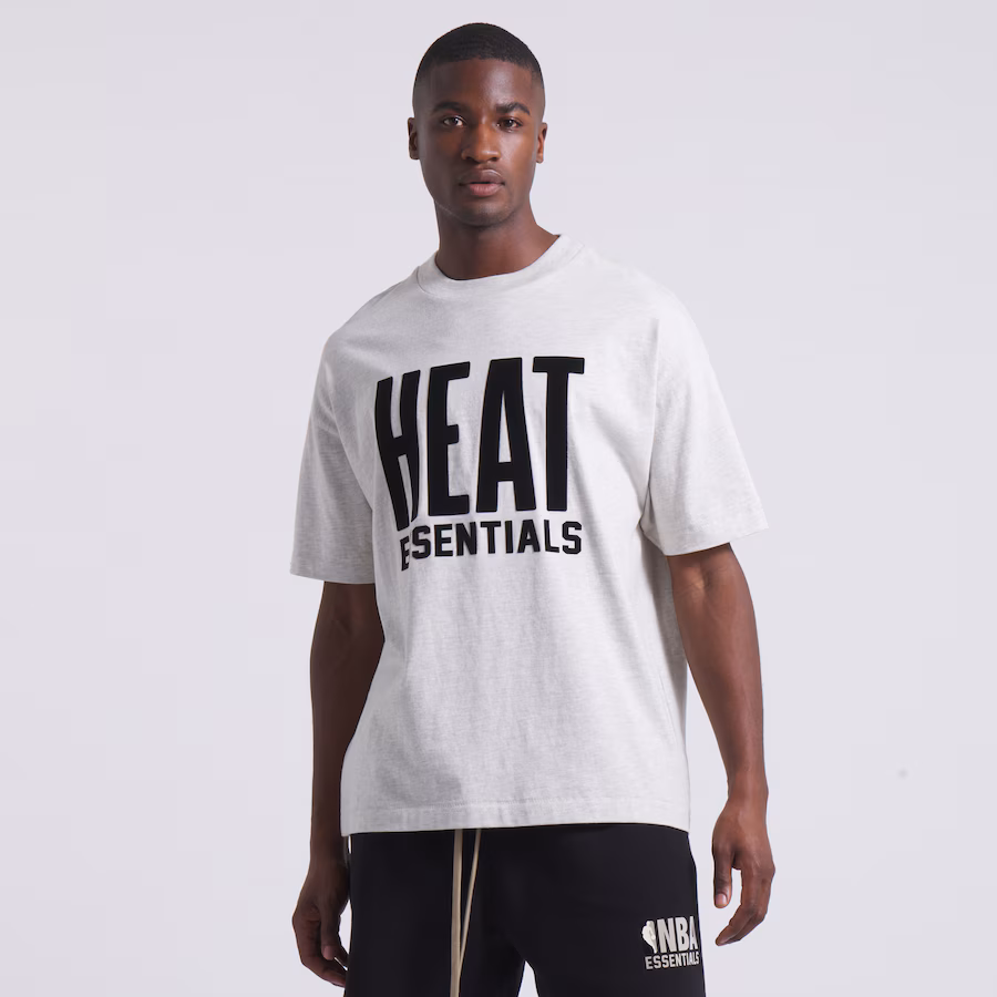 Unisex Miami Heat Fear of God Heather Gray NBA x ESSENTIALS T-Shirt - Jersey