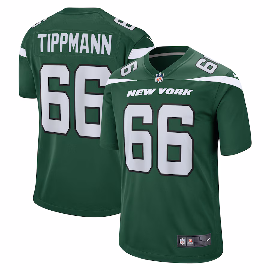 Men's New York Jets Joe Tippmann Nike Gotham Green  Game Jersey - Jersey