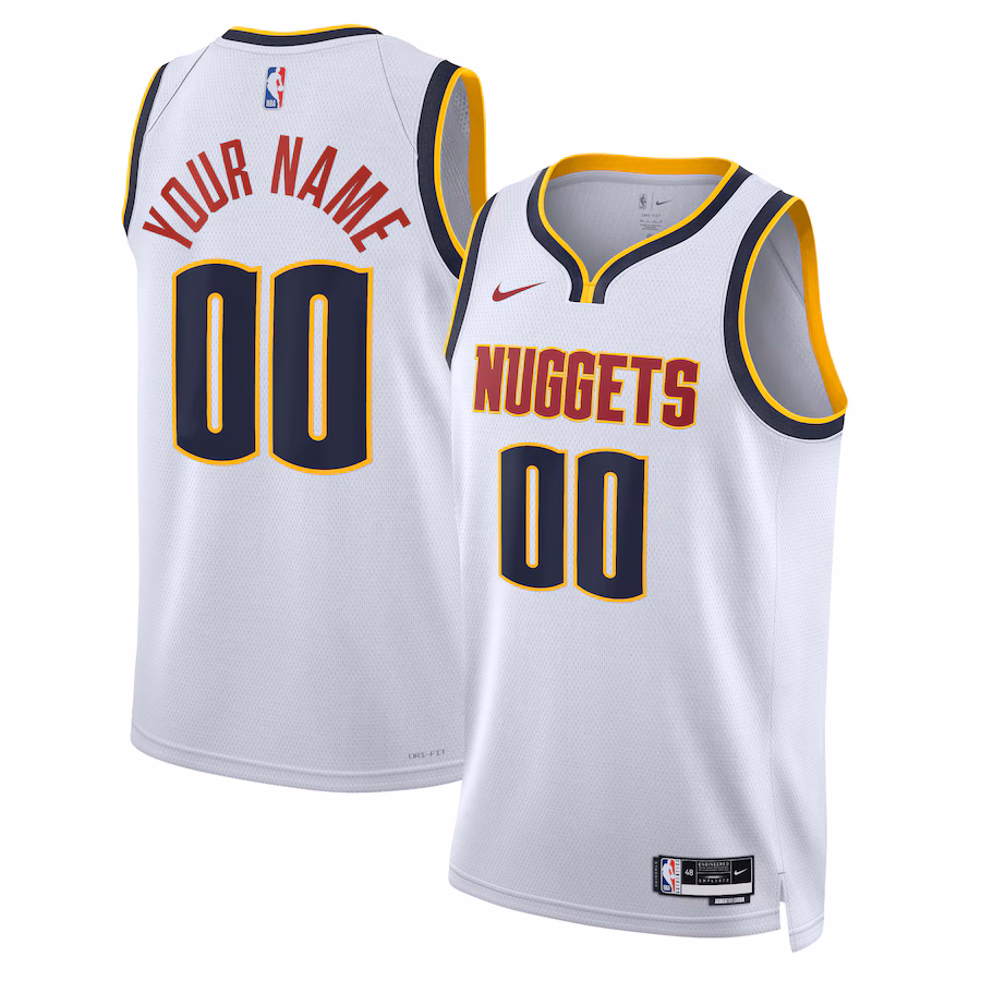 Unisex Denver Nuggets Nike White Swingman Custom Jersey - Association Edition - Jersey