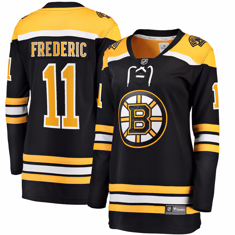 Women's Boston Bruins Trent Frederic Fanatics Black Home Breakaway Player Jersey - Jersey
