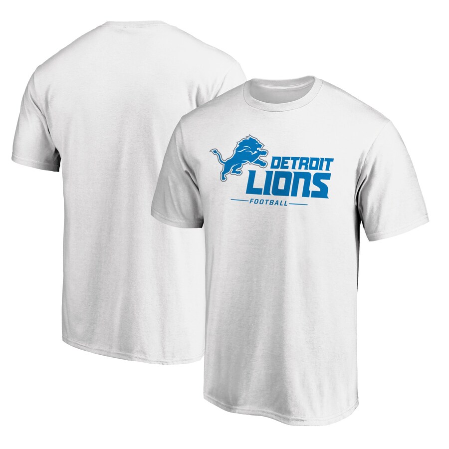 Men's Detroit Lions  White Lock Up T-Shirt - Jersey