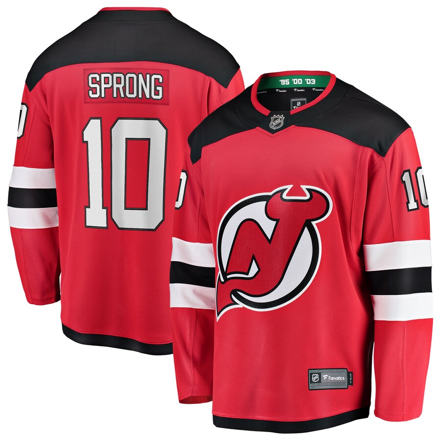 Men's New Jersey Devils Daniel Sprong Fanatics Red Home Breakaway Jersey - Jersey