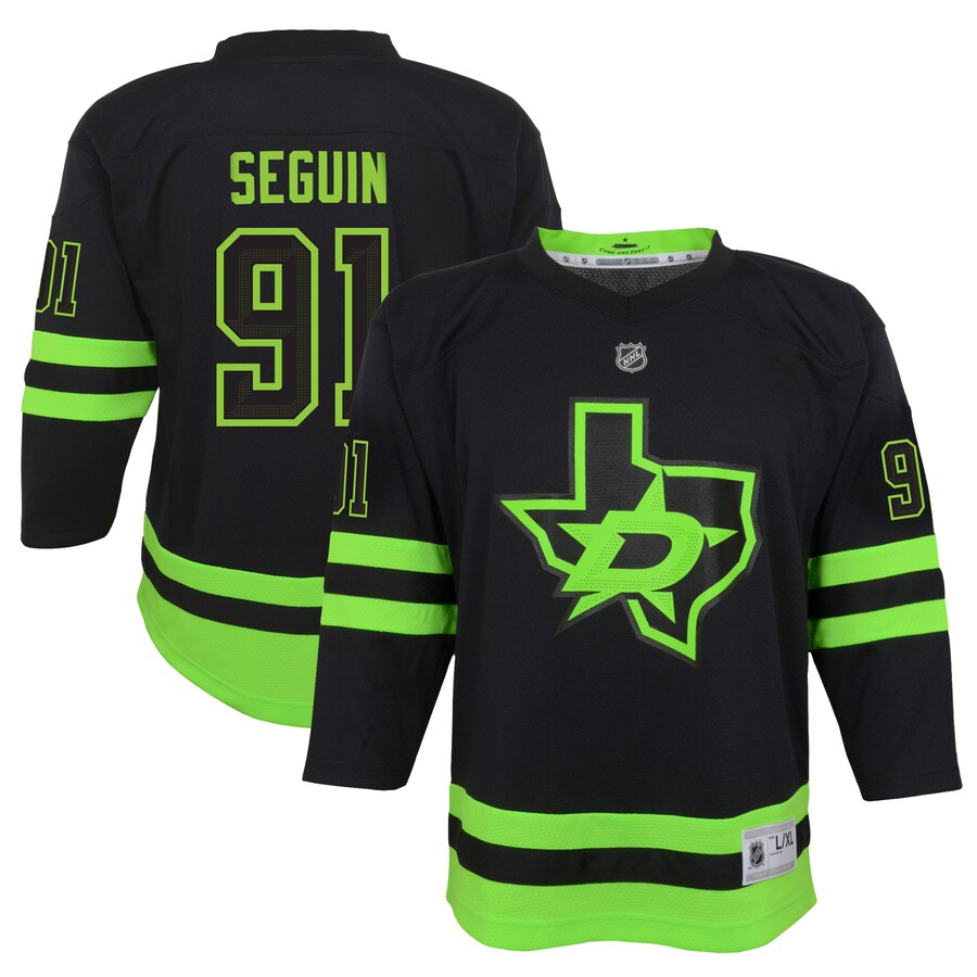 Youth Dallas Stars Tyler Seguin Black 2020/21 Alternate Replica Player Jersey - Jersey