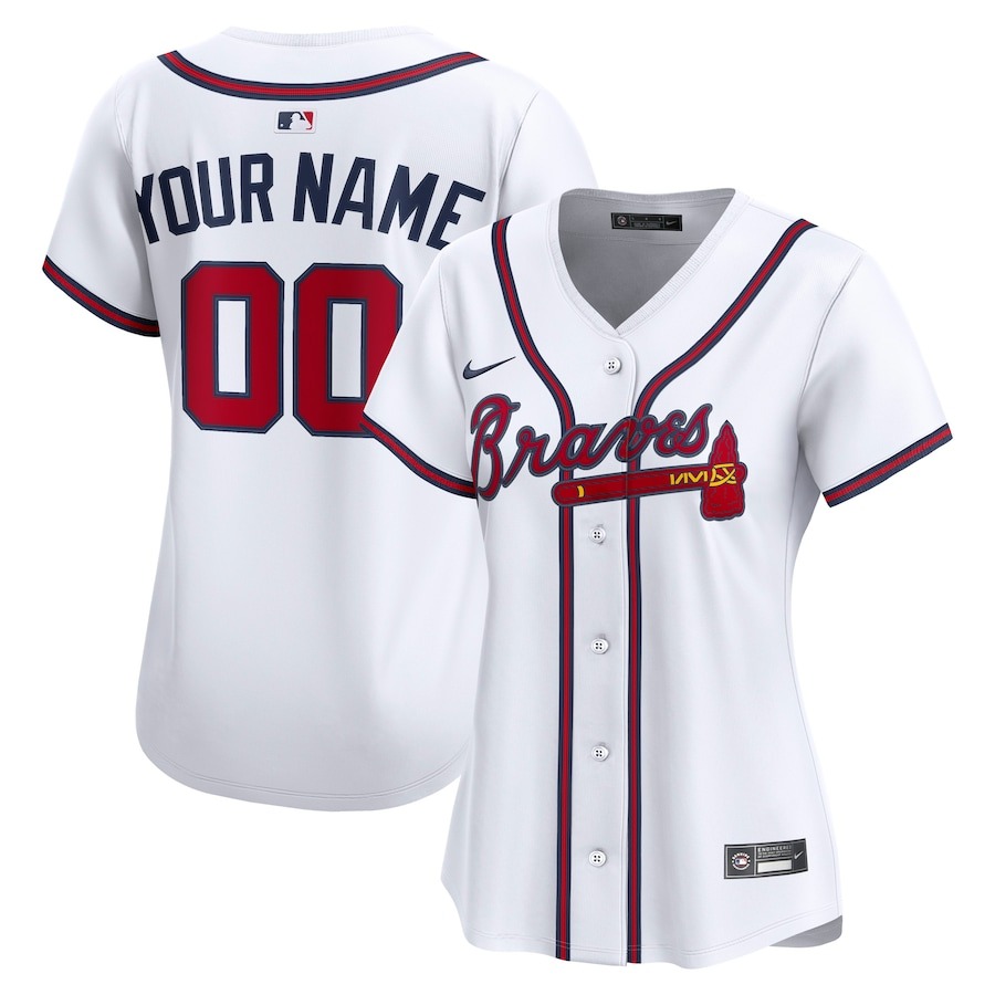Women's Atlanta Braves Nike White Home Limited Custom Jersey - Jersey
