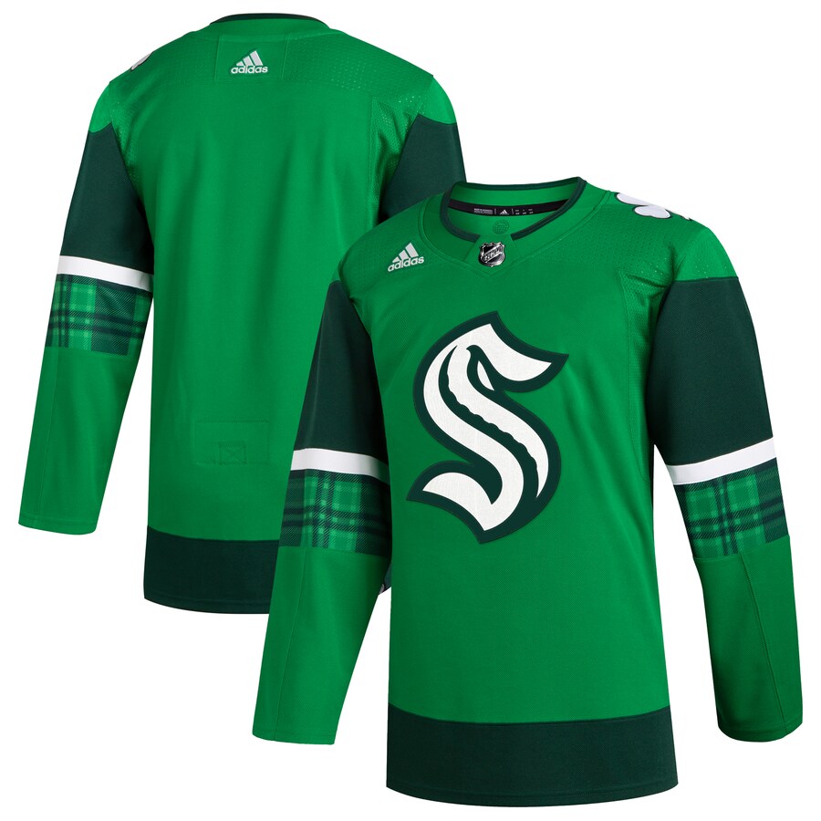 Men's Seattle Kraken  adidas Kelly Green 2023 St. Patrick's Day Primegreen Authentic Jersey - Jersey