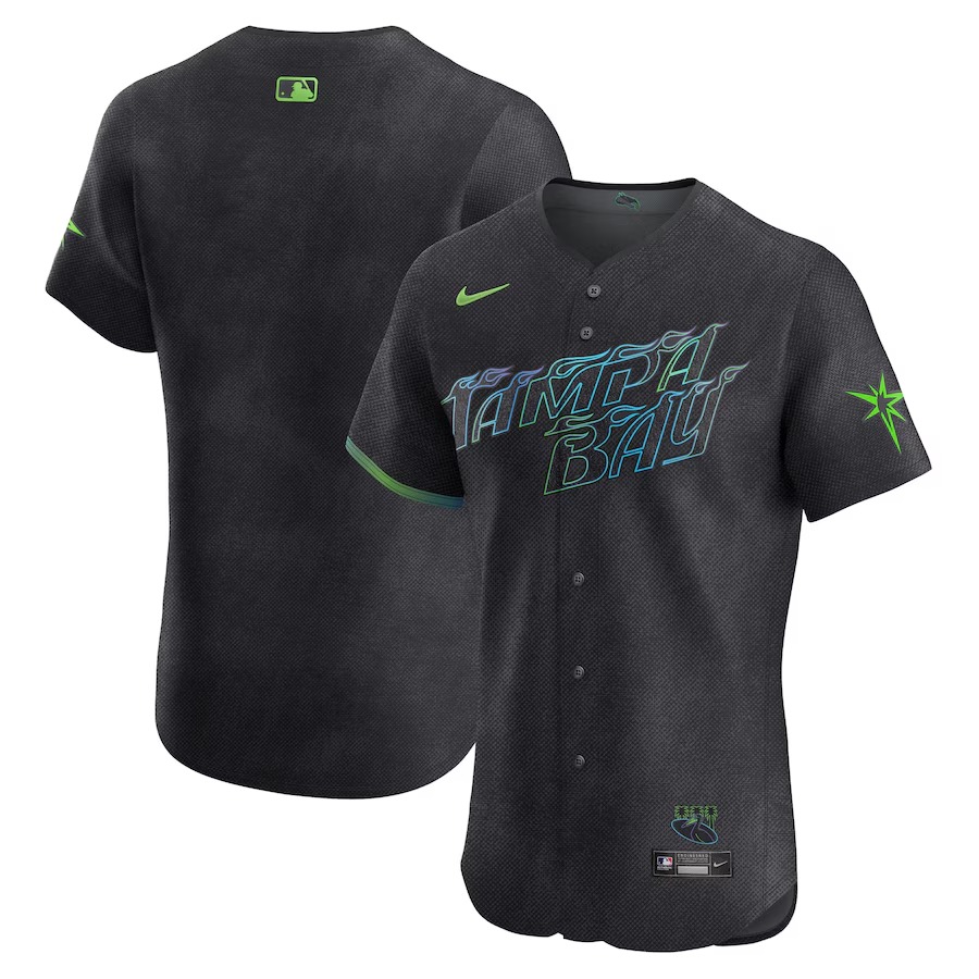 Men's Tampa Bay Rays Nike Charcoal 2024 City Connect Elite Jersey - Jersey