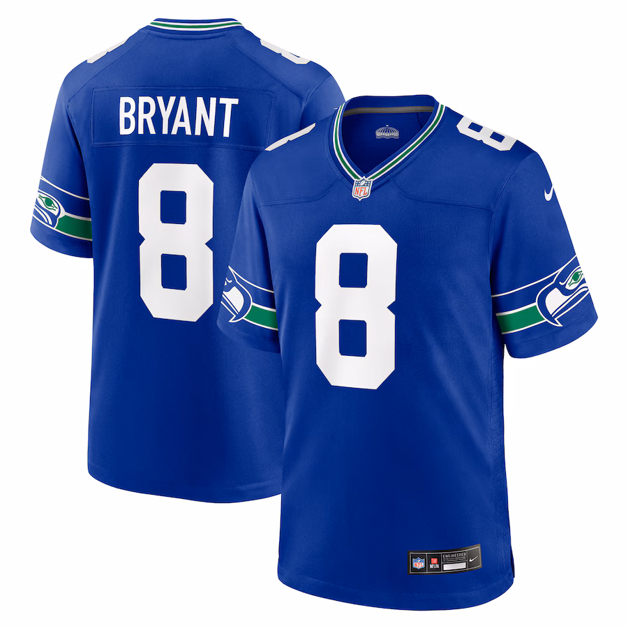 Men's Seattle Seahawks Coby Bryant Nike Royal Throwback Player Game Jersey - Jersey