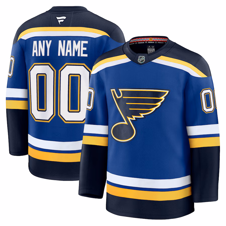 Men's St. Louis Blues Fanatics Blue Home Premium Custom Jersey - Jersey