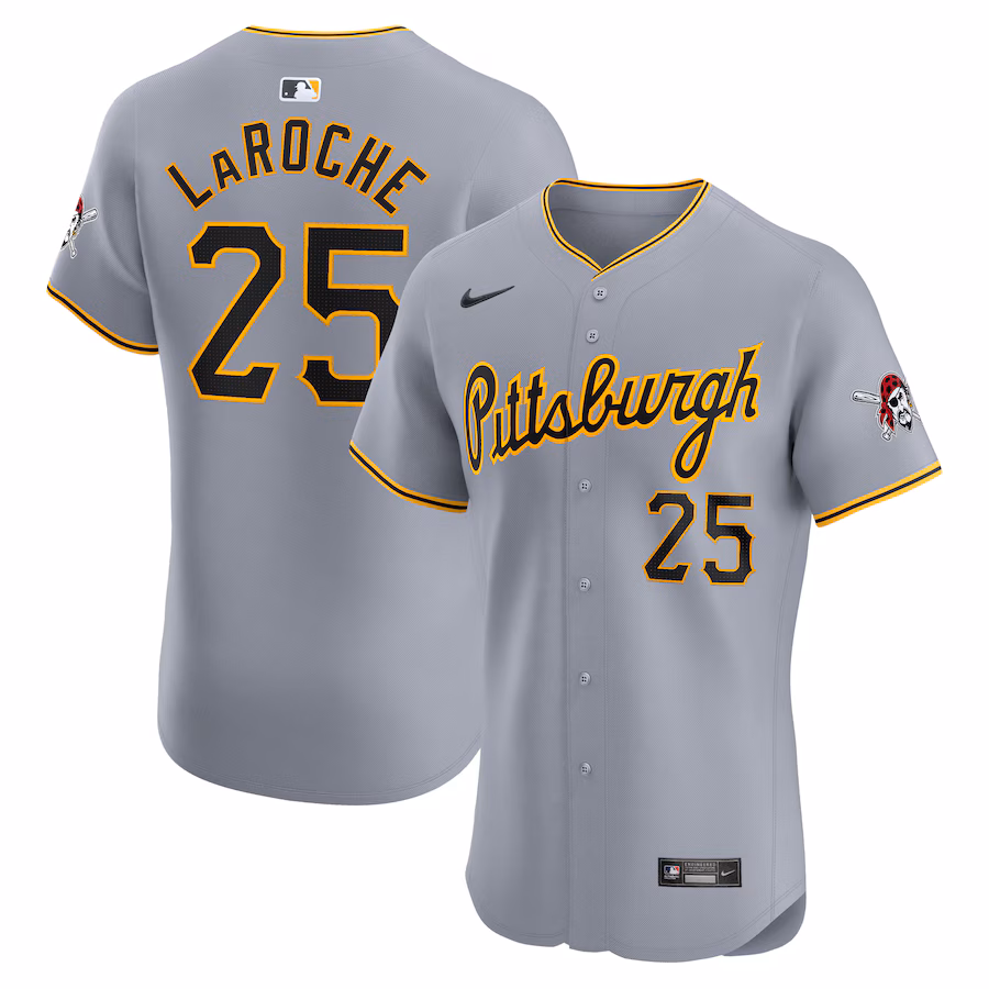 Men's Pittsburgh Pirates Adam LaRoche Nike Gray Road Elite Player Jersey - Jersey