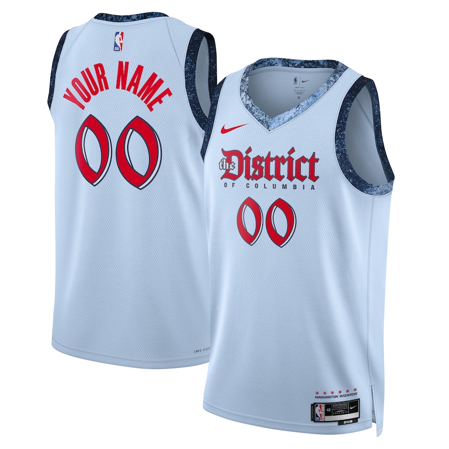 Unisex Washington Wizards Nike Powder Blue 2024/25 Custom Swingman Jersey - City Edition - Jersey