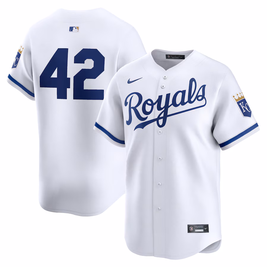 Men's Kansas City Royals  Nike White 2024 Jackie Robinson Day Home Limited Jersey - Jersey