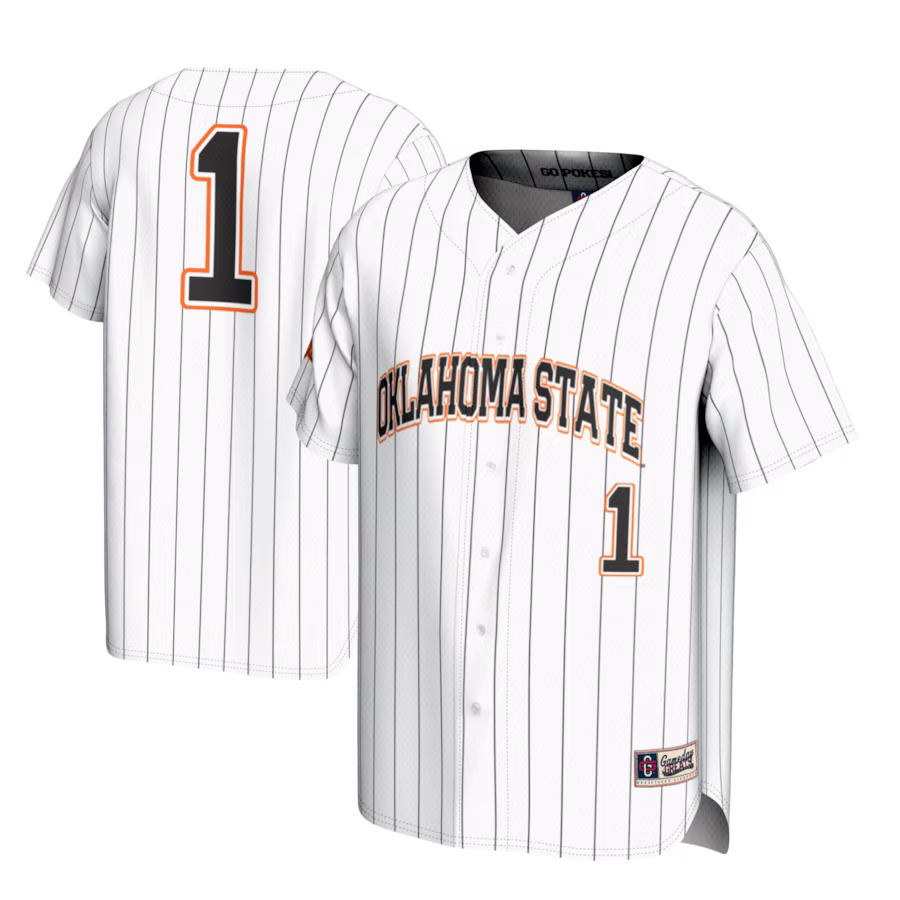 #1 Oklahoma State Cowboys GameDay Greats Lightweight Baseball Fashion Jersey - White - Jersey
