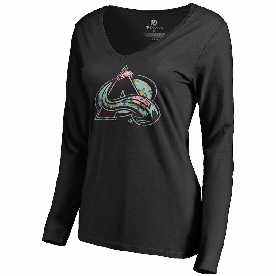 Women's Colorado Avalanche Black Lovely Long Sleeve V-Neck T-Shirt - Jersey