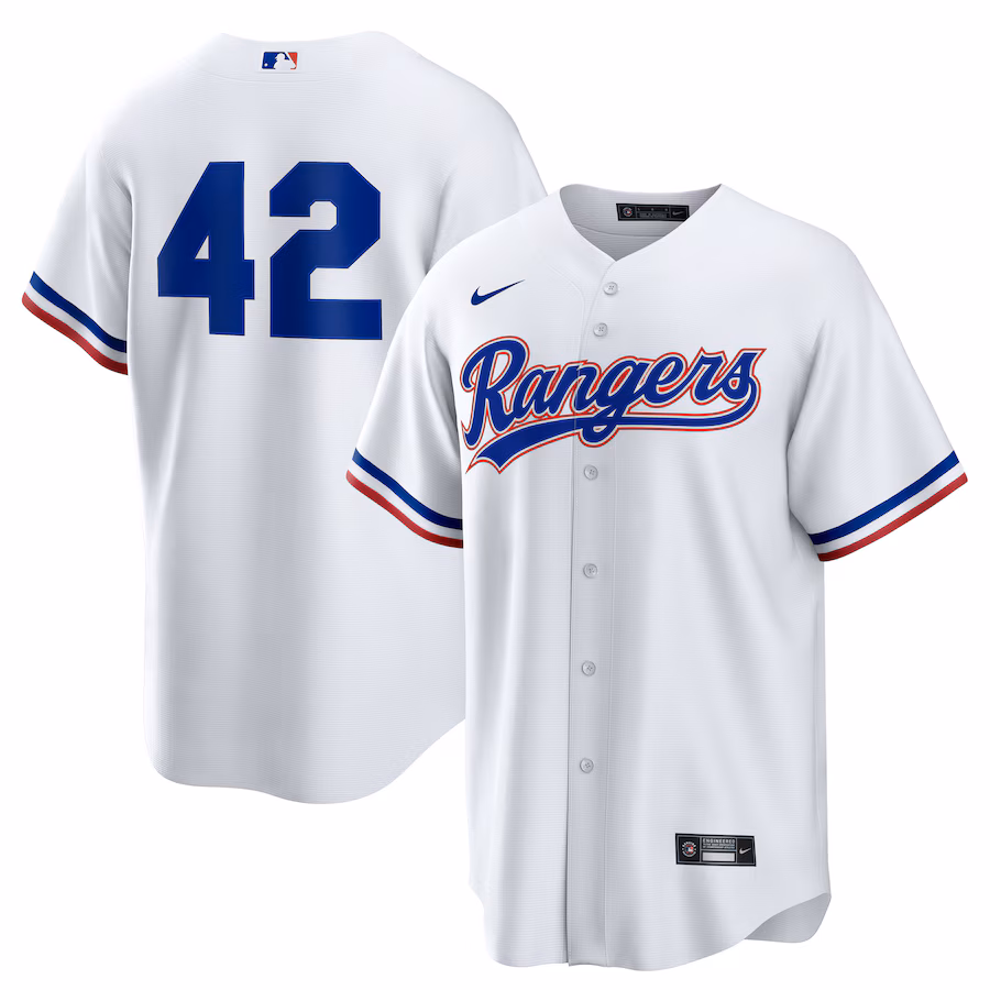 Men's Texas Rangers Nike White Home 2025 Jackie Robinson Day Replica Jersey - Jersey