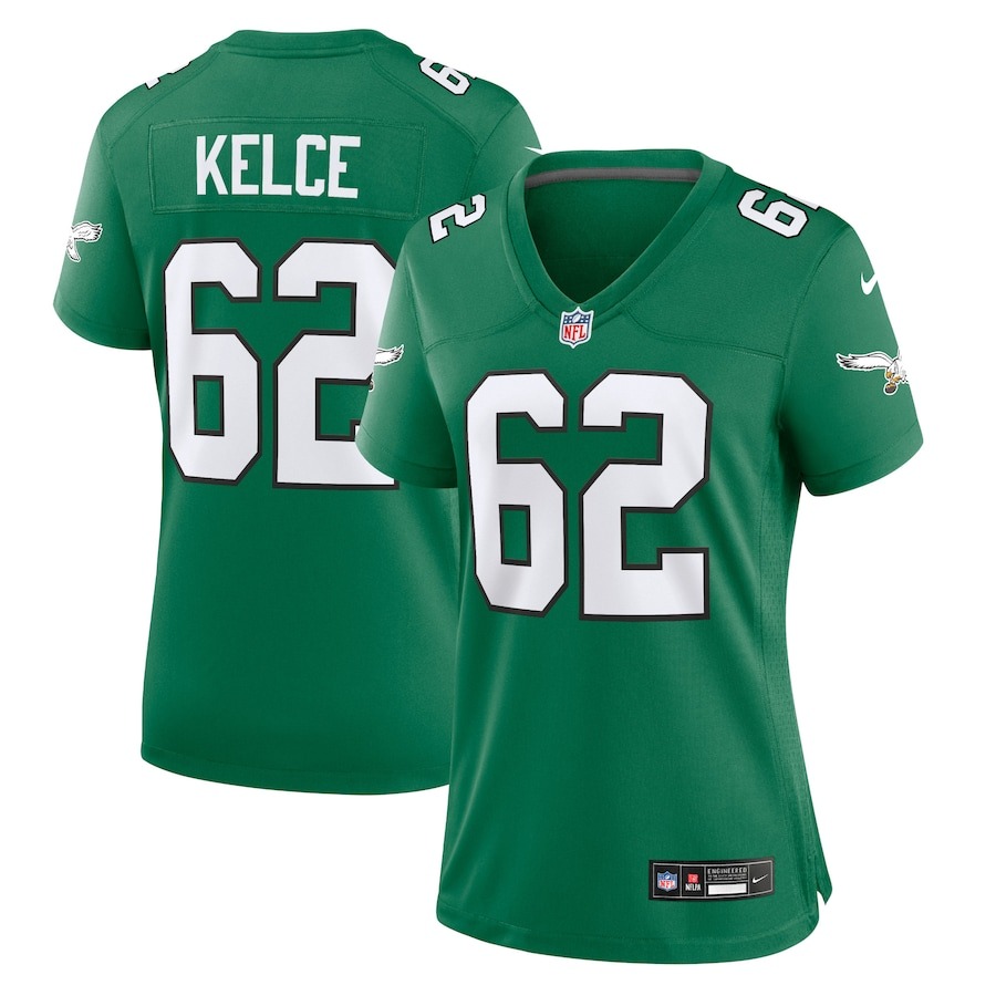 Women's Philadelphia Eagles Jason Kelce Nike Kelly Green Player Jersey - Jersey