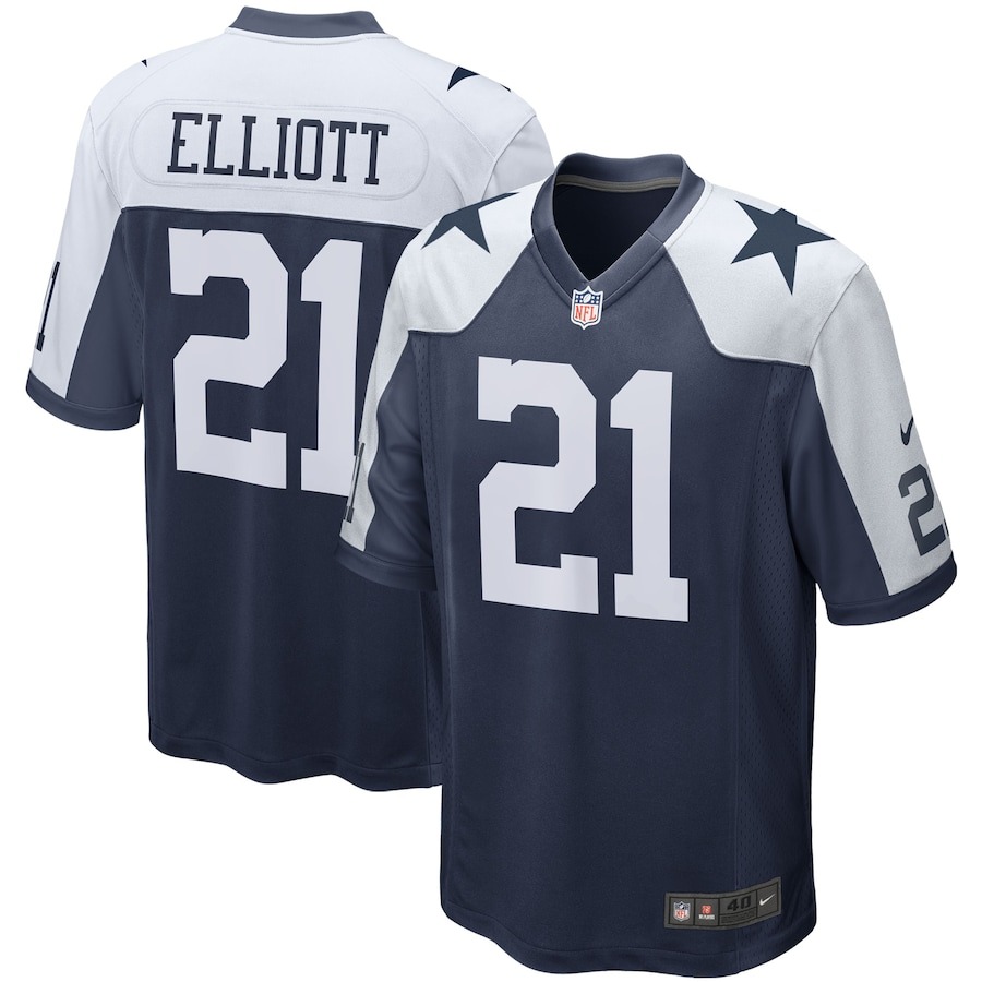 Men's Dallas Cowboys Ezekiel Elliott Nike Navy Alternate Game Team Jersey - Jersey