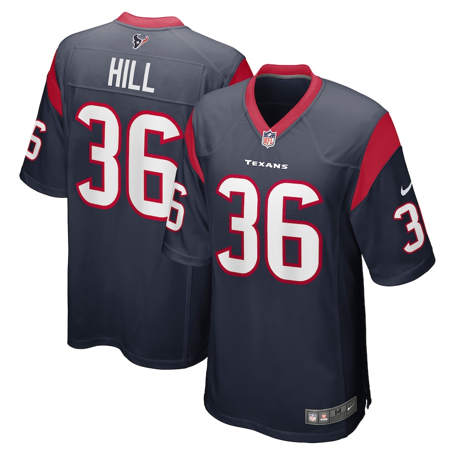 Men's Houston Texans Brandon Hill Nike Navy Team Game Jersey - Jersey