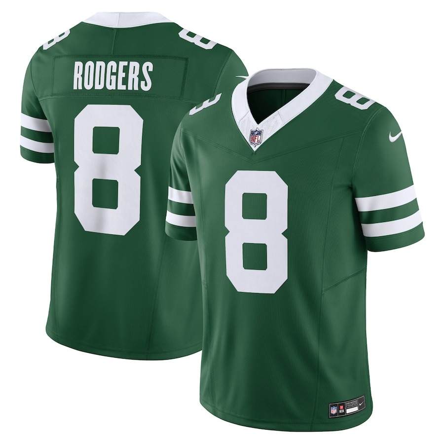 Men's New York Jets Aaron Rodgers Nike Legacy Green Vapor F.U.S.E. Limited Jersey - Jersey