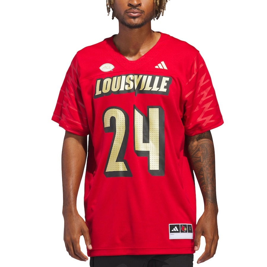 Men's adidas #24 Red Louisville Cardinals Alternate Premier Strategy Jersey - Jersey