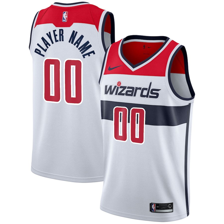 Men's Washington Wizards Nike White 2020/21 Swingman Custom Jersey - Association Edition - Jersey