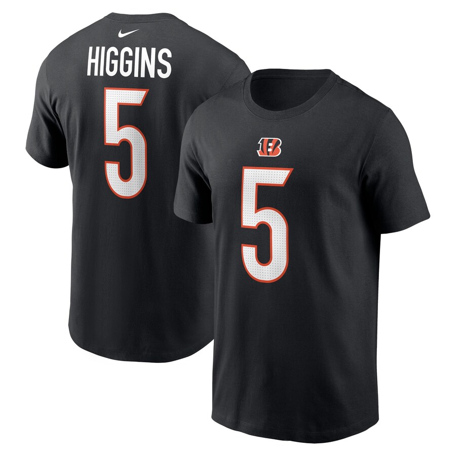 Men's Cincinnati Bengals Tee Higgins Nike Black Player Name & Number T-Shirt - Jersey