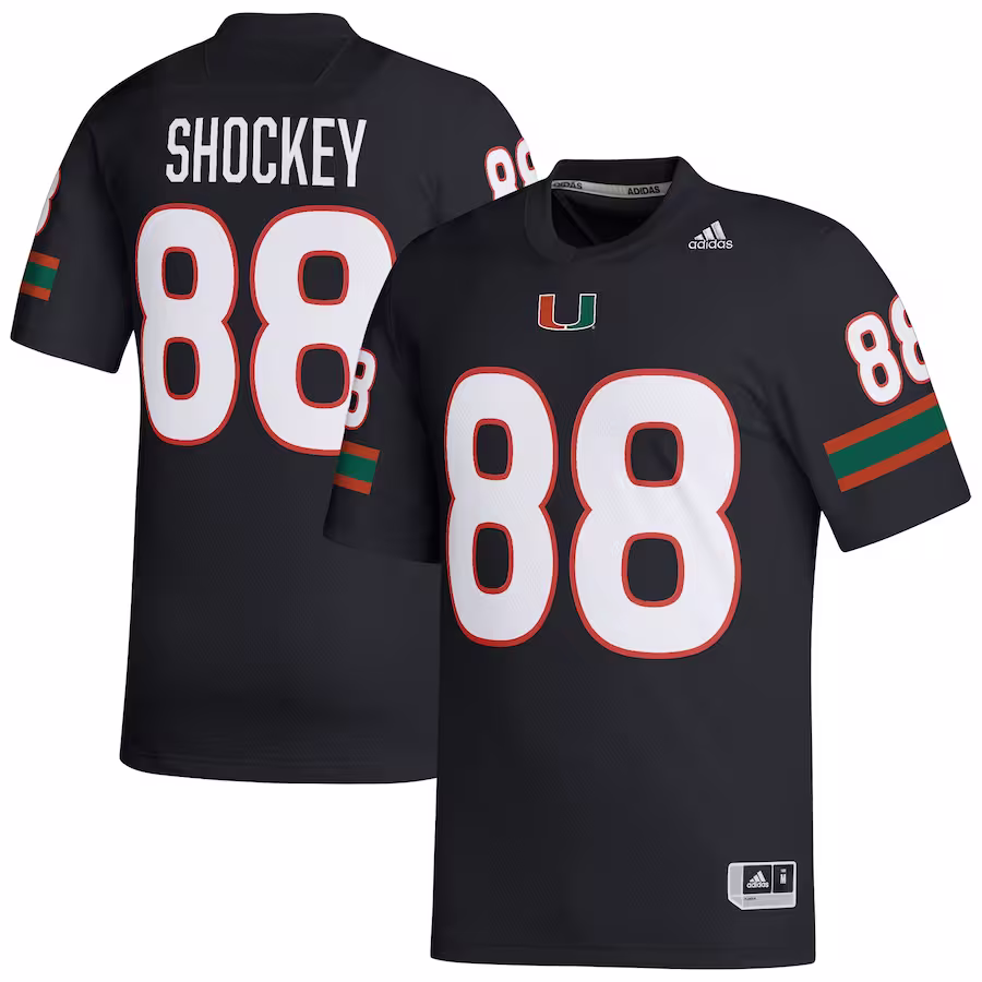 Jeremy Shockey Miami Hurricanes adidas Retired Football Player Jersey - Black - Jersey