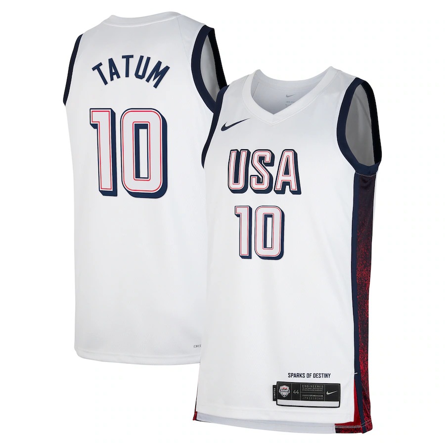 Unisex Men's USA Basketball Jayson Tatum Nike White 2024 Swingman Player Jersey - Jersey