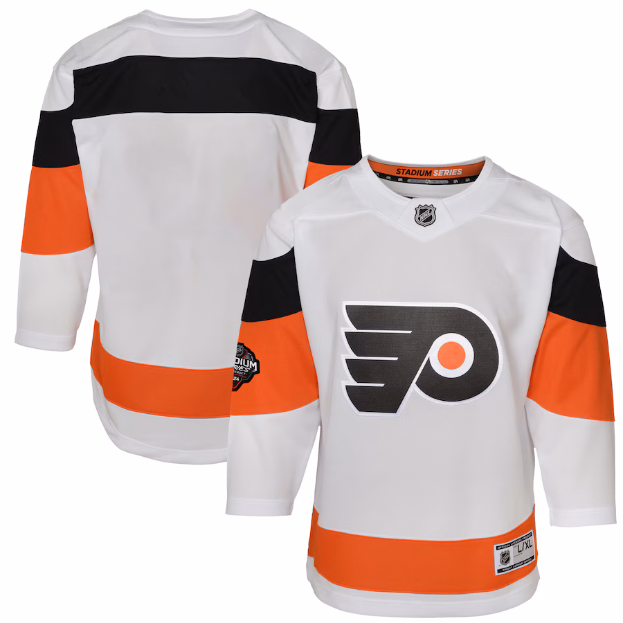 Youth Philadelphia Flyers White 2024 NHL Stadium Series Premier Jersey - Jersey