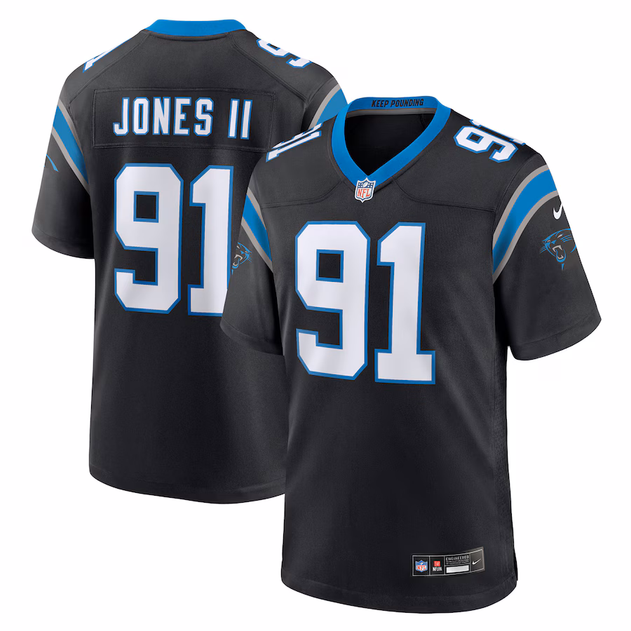 Men's Carolina Panthers Patrick Jones II Nike Black Team Game Jersey - Jersey