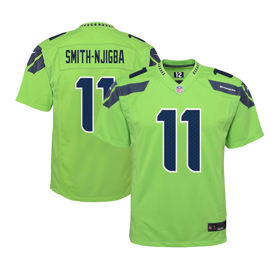 Youth Seattle Seahawks Jaxon Smith-Njigba Nike Neon Green Alternate Player Game Jersey - Jersey