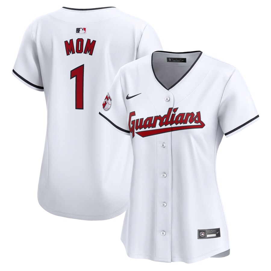 Women's Cleveland Guardians Nike White #1 Mom Home Limited Jersey - Jersey