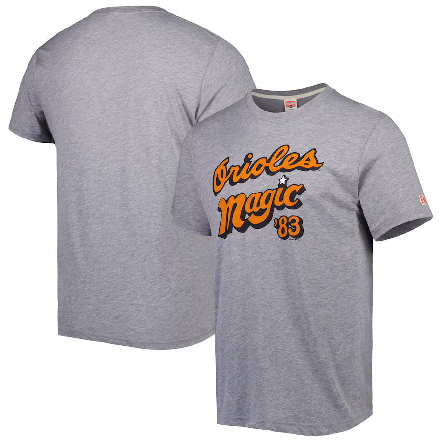 Men's Baltimore Orioles Homage Gray Hyper Local Tri-Blend T-Shirt - Jersey