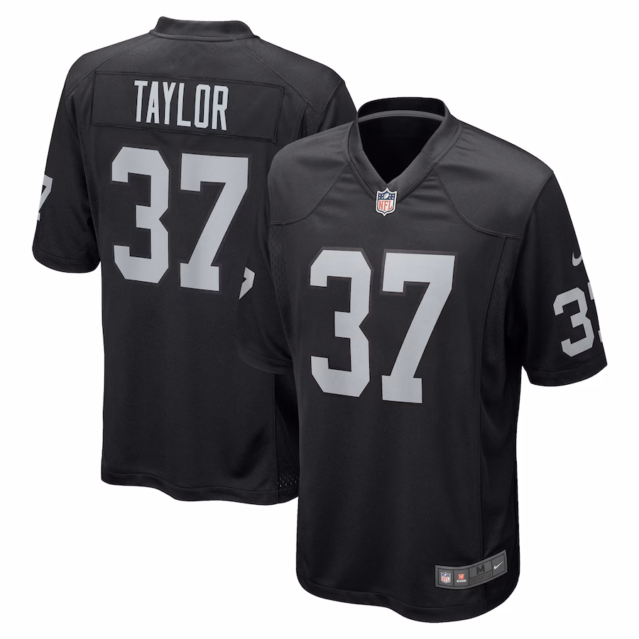 Men's Las Vegas Raiders Trey Taylor Nike Black Team Game Jersey - Jersey