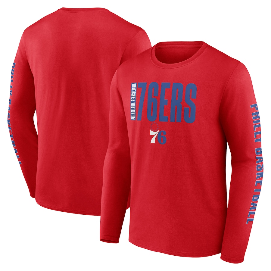 Men's Philadelphia 76ers Red Vision Long Sleeve T-Shirt - Jersey