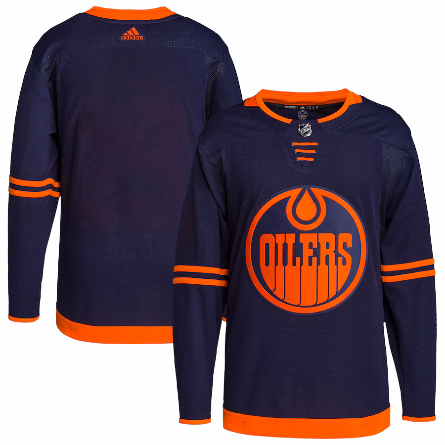 Men's Edmonton Oilers adidas Navy Alternate Primegreen Authentic Blank Jersey - Jersey