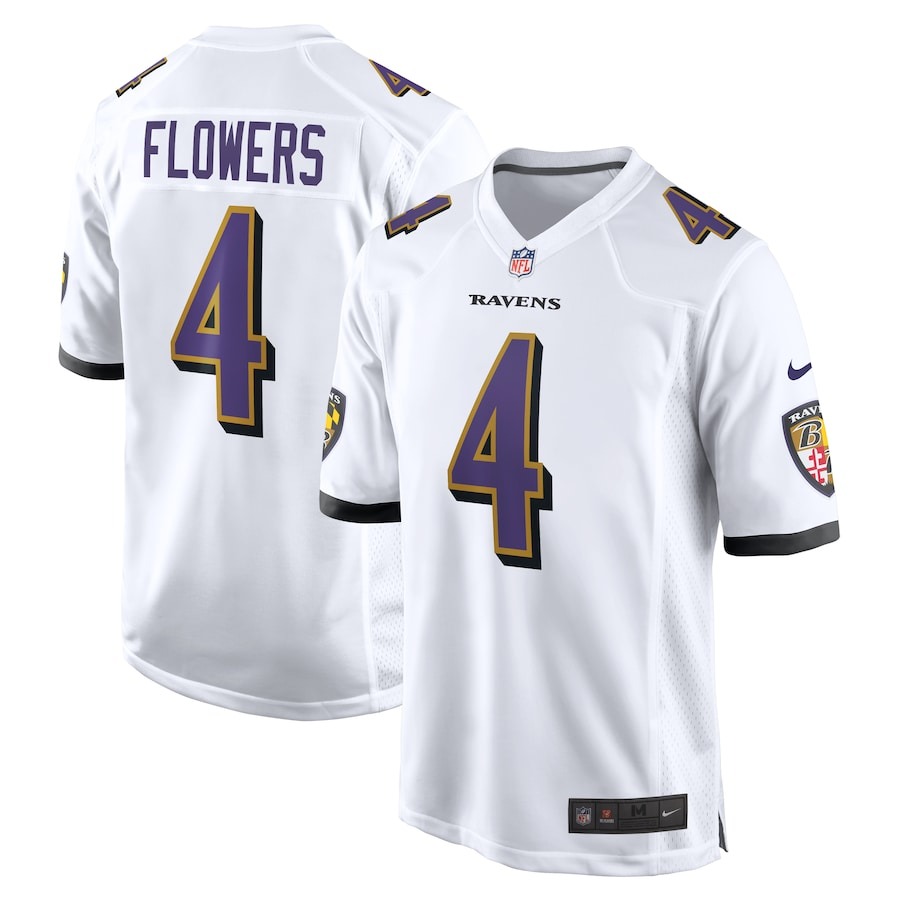 Men's Baltimore Ravens Zay Flowers Nike  White  Game Jersey - Jersey