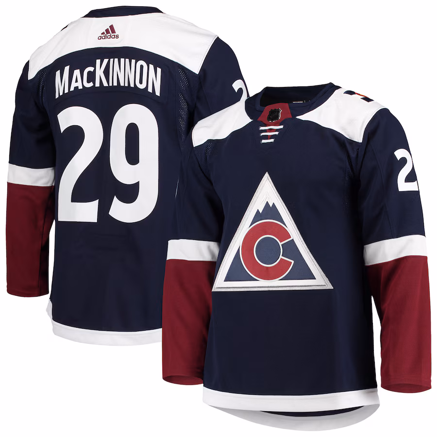 Men's Colorado Avalanche Nathan MacKinnon adidas Navy Alternate Primegreen Authentic Player Jersey - Jersey