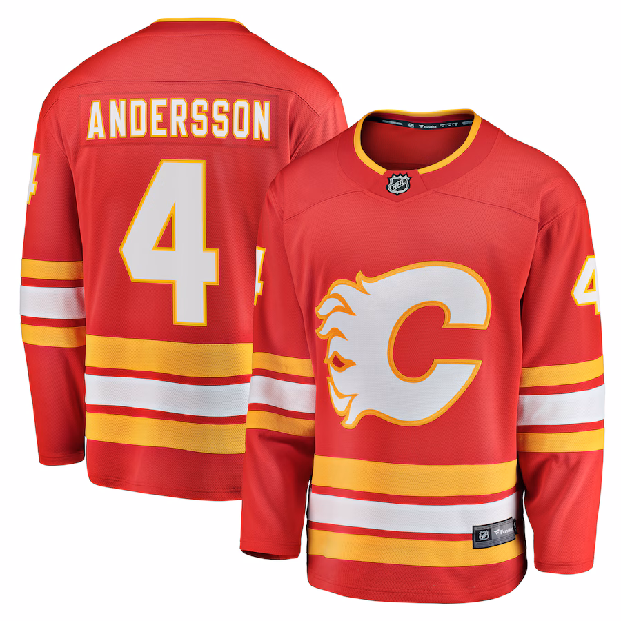 Men's Calgary Flames Rasmus Andersson Fanatics Red Home Team Breakaway Player Jersey - Jersey